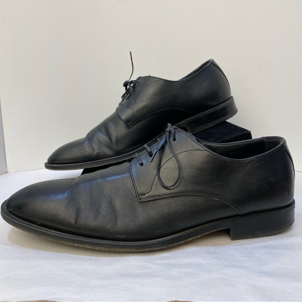 BOSS Derrek Calfskin Leather Derby Dress Shoes Black Made in Italy Men’s US 10.5